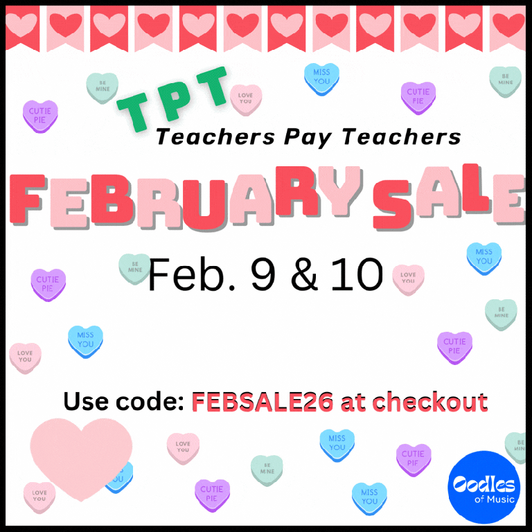 TPT February 9 & 10 sale info at oodles of music
