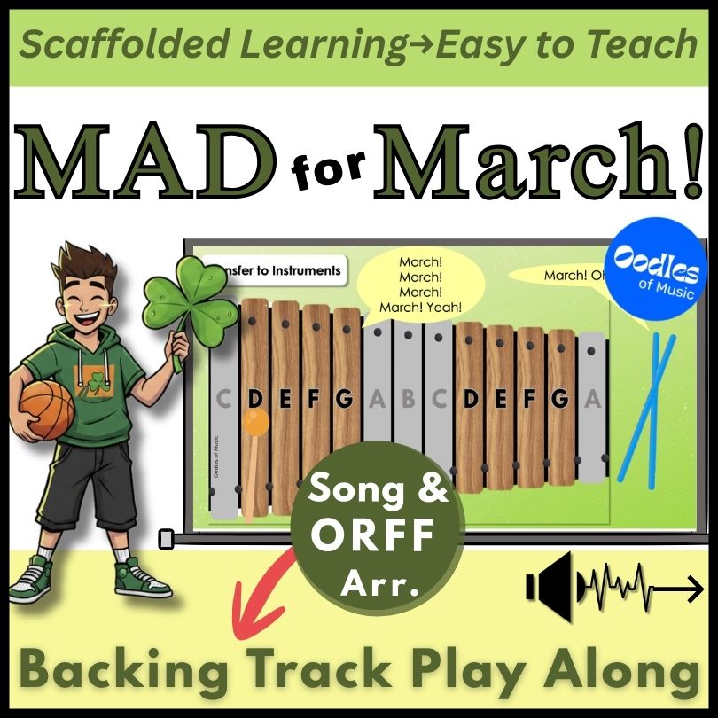 Mad-for-March-Song-Orff-Arrangement-with-Backing-Track-Play-Along-TPT-Cover